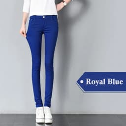 JLZXSY NEW Popular Basic Cotton Slim Pants Colorful Denim Jeans Skinny Pencil Pants