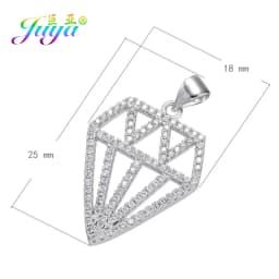 Juya DIY Jewelry Components Cz Paved Glitters Locket Heart Key Charm Pendant Accessories For Women Fashion Jewelry Making