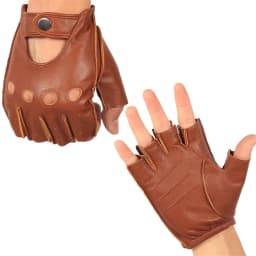 High Quality Man's Half Finger Gloves Breathable Non-Slip Fitness Leather Fingerless Gloves Black Camel Driving Gloves Male NAN7