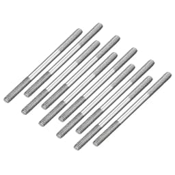 Uxcell 10pcs M2 Pushrod Connector Two Side Thread Stainless Steel Rod Linkage 25mm 30mm 35mm 45mm 55mm 65mm for RC Boat Car