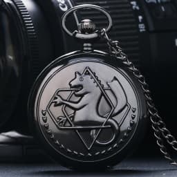 High Quality Full Metal Alchemist Silver Watch Pendant Men's Quartz Pocket Watches Japan Anime Necklace Gift Reloj De Bolsillo
