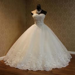 High Quality See Through Sexy Strapless Lace Up Wedding Dresses 2024 Ball Gowns Vestidos De Novia Plus Size Customized