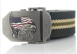 SupSindy Men Canvas Belt USA Eagle Metal Buckle Army Military Tactical Belts for Men Jeans Outdoor Training Soldier Strap Male