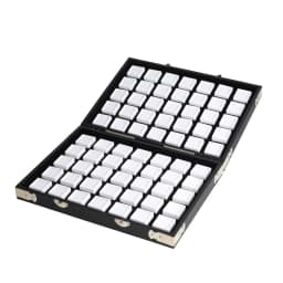 Portable Black Pu Leather Travel Gem Box Gemstone Storage Case Jewelry Tray Stone Holder Showcase 6 sizes inside porte bijoux