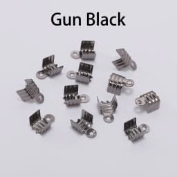 200Pcs 3 4 5 8mm Gold Cord End Tip Fold Over Three-wire Clasp Crimp Bead Connector For DIY Jewelry Making Finding Buckle Supply