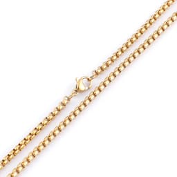 3mm Titanium Link Square Pearl Chains Black/Gold Color Vintage Stainless Steel Long Choker Necklace For Men Fashion Jewelry