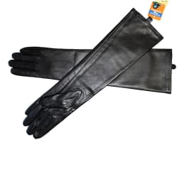 Women's Super Long Sheepskin Gloves Leather Touch Screen Elbow Length with Thin Silk Spring Autumn Thick Velvet Lining Arm Sets