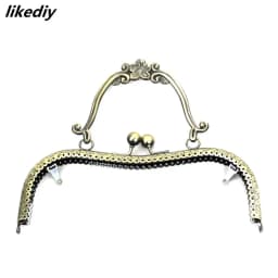 1 Piece 20.5 CM Plum Blossom Flower Pattern Vintage Metal Purse Frame Kiss Clasp Handle Bag Accessories