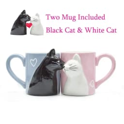 2pcs 3D cat cup stereo cat couple ceramic mug pink and blue cat kiss cat to mugs Valentine's Day gift marriage housewarming