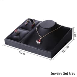 Superior Black PU Leather Ring Jewelry Display Tray Insert Charm Pendant Earring Accessories Bracelet Storage Stand Holder Shelf