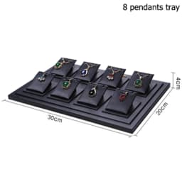 Superior Black PU Leather Ring Jewelry Display Tray Insert Charm Pendant Earring Accessories Bracelet Storage Stand Holder Shelf