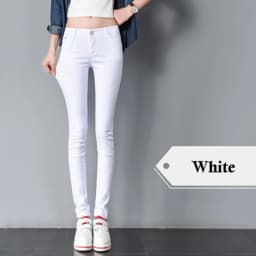 JLZXSY NEW Popular Basic Cotton Slim Pants Colorful Denim Jeans Skinny Pencil Pants