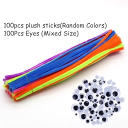 Plush Stick / Pompoms Rainbow Colors Shilly-Stick Educational DIY Toys Handmade Art Craft Creativity Devoloping Toys GYH