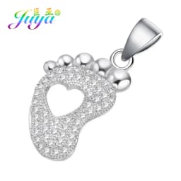 Juya DIY Jewelry Components Cz Paved Glitters Locket Heart Key Charm Pendant Accessories For Women Fashion Jewelry Making