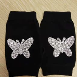 Lovely Cartoon Animals Pattern Skull Winter Rivet Gloves Women Warm Knitted Diamonds Sequins Cool Fingerless Dancing Gloves G101
