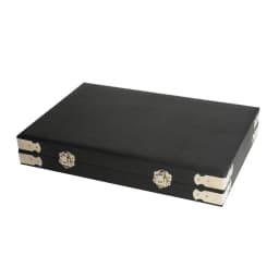 Portable Black Pu Leather Travel Gem Box Gemstone Storage Case Jewelry Tray Stone Holder Showcase 6 sizes inside porte bijoux