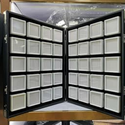 Portable Black Pu Leather Travel Gem Box Gemstone Storage Case Jewelry Tray Stone Holder Showcase 6 sizes inside porte bijoux