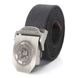 SupSindy Men Canvas Belt US Army Eagle Metal Buckle Military Tactical Belts for Men Jeans Waistband Soldier Male Strap Black