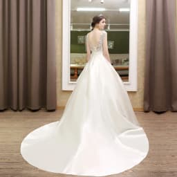 SL-53 Customized Princess Pearls Flowers Belt Bow Bridal Gowns Corset Cheap Wedding Dress Made in China