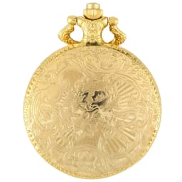 Royal Gold Shield Crown Pattern Quartz Pocket Watch Top Luxury Necklace Pendant Chain Steampunk Clock Collectibles Jewelry Gifts