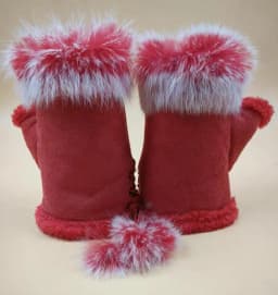 Female Rabbit Hair Wrist Gloves Fingerless Computer Typing Mittens Winter Women Suede Leather Warm Thick Cashmere Gloves G58