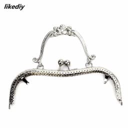 1 Piece 20.5 CM Plum Blossom Flower Pattern Vintage Metal Purse Frame Kiss Clasp Handle Bag Accessories