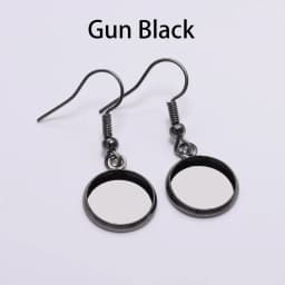 10pcs 10-25mm Tray Bezel Cabochon Earring Hook Blank Setting Round Pendant Ear Base Findings For DIY Glass Cameo Jewelry Making