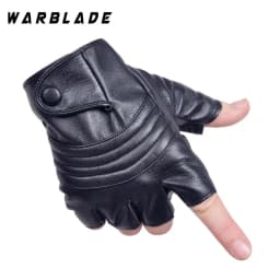 WarBLade 2021 High Quality Style Mens Leather Driving Gloves Fitness Half Finger Tactical Gloves Black Guantes Luva R223