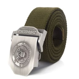 SupSindy Men Canvas Belt US Army Eagle Metal Buckle Military Tactical Belts for Men Jeans Waistband Soldier Male Strap Black