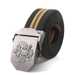 SupSindy Men Canvas Belt Russian Metal Buckle Soviet CCCP Army Military Tactical Belts for Women Jeans Waistband Male Strap