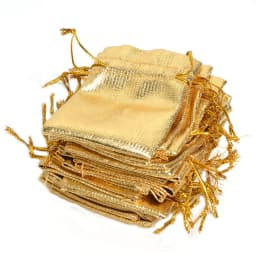 100Pcs Gold Silver Foil Organza Drawstring Jewelry Gift Bags 5.5x7cm Party Xmas Wedding Organza Bags & Pouches Jewelry sachet
