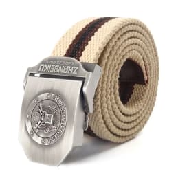 SupSindy Men Canvas Belt US Army Eagle Metal Buckle Military Tactical Belts for Men Jeans Waistband Soldier Male Strap Black