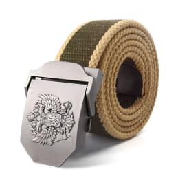 SupSindy Men Canvas Belt Russian Metal Buckle Soviet CCCP Army Military Tactical Belts for Women Jeans Waistband Male Strap