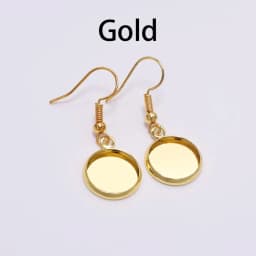 10pcs 10-25mm Tray Bezel Cabochon Earring Hook Blank Setting Round Pendant Ear Base Findings For DIY Glass Cameo Jewelry Making