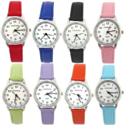Chaoyada Child Watches Girl Leather Strap Learn Time Kids Watch Students Quartz Wristwatch Casual Fashion Children's Gifts