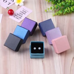 24Pcs Square Jewelry Box with Black Sponge Eco Friendly Jewelry Organizer Small Gift Storage Box For Ring Earrings Pendant 5x5cm