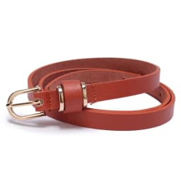 Women's Skinny Leather Belt Solid Color Waist or Hips Ornament Girls 1.5cm Wide Leopard Waistband 10 Sizes to Choose From