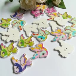 30PCs/lot Ocean Series Buttons for Sewing Decorative Buttons Scrapbooking Crafts Clothing Accessories Wooden Buttons