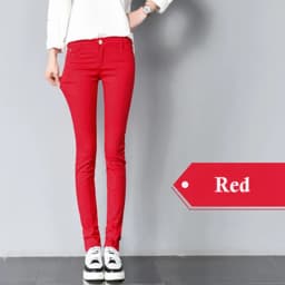 JLZXSY NEW Popular Basic Cotton Slim Pants Colorful Denim Jeans Skinny Pencil Pants