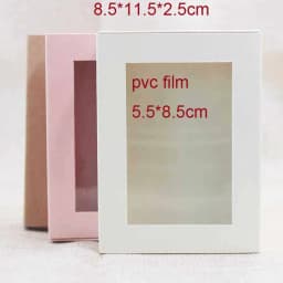 10pcs Kraft/Beige/Pink Gift Jewelry Package & Display Window Box DIY Slide Box for Wedding Favors/Products Display Show