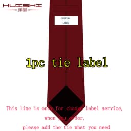 HUISHI Custom Logo Label On Tie Men Personalized Customization Necktie Brand Logo Men Neckies For Gentlemen Fashion Design Label