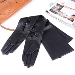 40 50 60 70 80cm Women's Ladies Real Leather Unlined Double-Sides Leather Three Buttons Wrist Party Evening Opera/Gloves