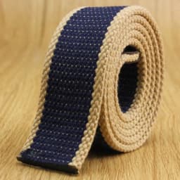 SupSindy Men 3.8cm Width Canvas Belt Without Buckle Thicken Weave Strap 20 Colors Pure Color Stripe Belts for Women 110cm-160cm