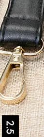 Bag Handle belt Black PU Lady handbag accessories With Snap hook/Dog hook 2.5cm 2cm 1.2cm width