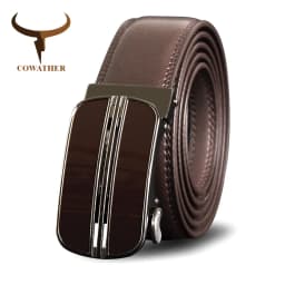 COWATHER Belt For Men Cow Genuine Leather Men Belt New Arrival Brown Automatic Buckle Male Strap Top Quality Cowhide Male Belts