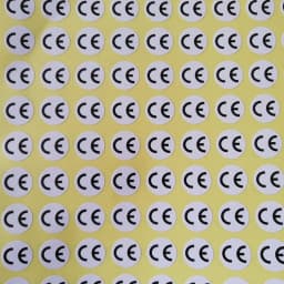 300pcs 15MM DIAMETER CE Certification Stickers White with Black Print Letters