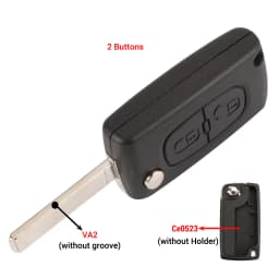 jingyuqin 2/3 Button Flip Fob Car key Case Shell for Peugeot 207 307 308 407 607 807 Partner Citroen C2 C3 C4 C5 C6 Xsara