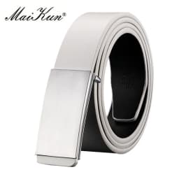 Maikun Belts for Men High Quality Smooth Buckle Synthetic Leather Male Belt Fashionable Men Belt for Jeans