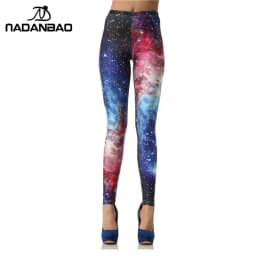 NADANBAO Brand New 3D Digital Black White Galaxy Legins Fashion Slim Sexy Leggins Printed Women  Leggings Woman Pants