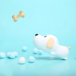 Dog LED Night Light Touch Sensor 2 Colors Dimmable Timer Rechargeable Silicone Puppy Lamp for Children Baby Toy Christmas Gift